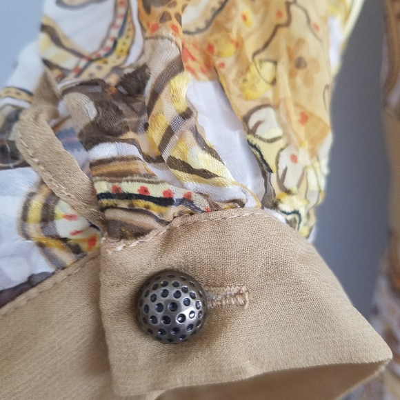 70s inspired Paisley Mustard Dress - Picture 3 of 4